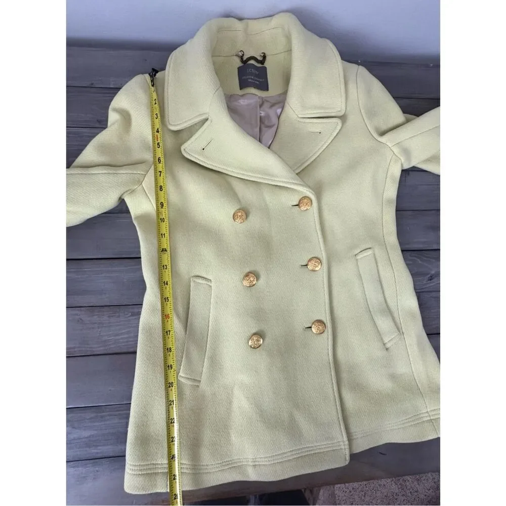 J. Crew Yellow Stadium Cloth By‎ Nello Gori Majesty Wool Peacoat Citron C… - Picture 6 of 9